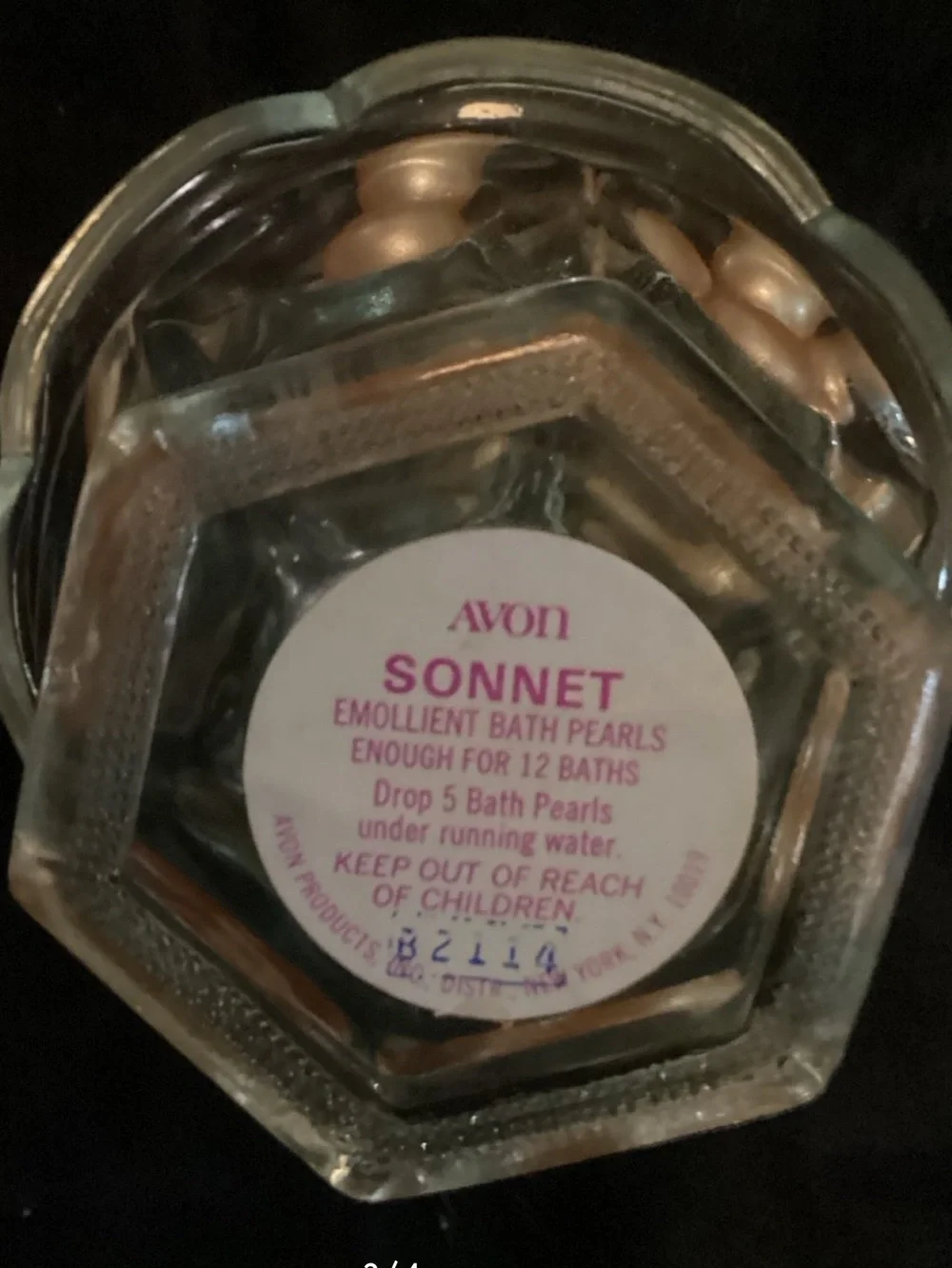 (NEW) Vintage 1970s Avon Castleford Collection Sonnet Emollient Bath Pearls
